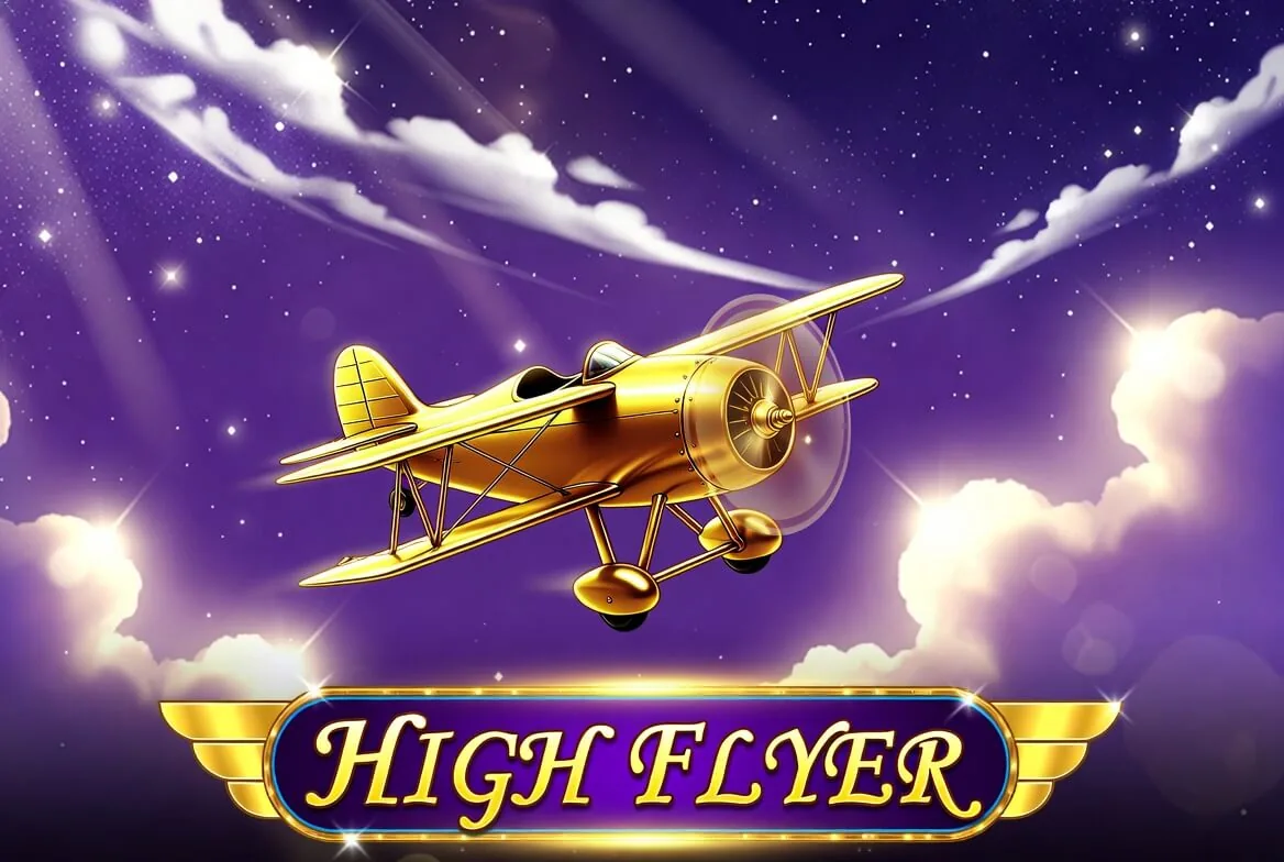 Pesawat High Flyer memanjat dengan pengali kemenangan di layar